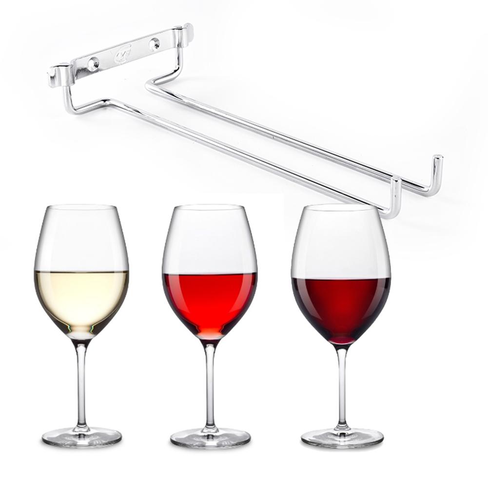 Single Row Iron Glasses Holder Wall Mounted  Wine Cup Rack Kitchen Home Bar Shelves Decoration
