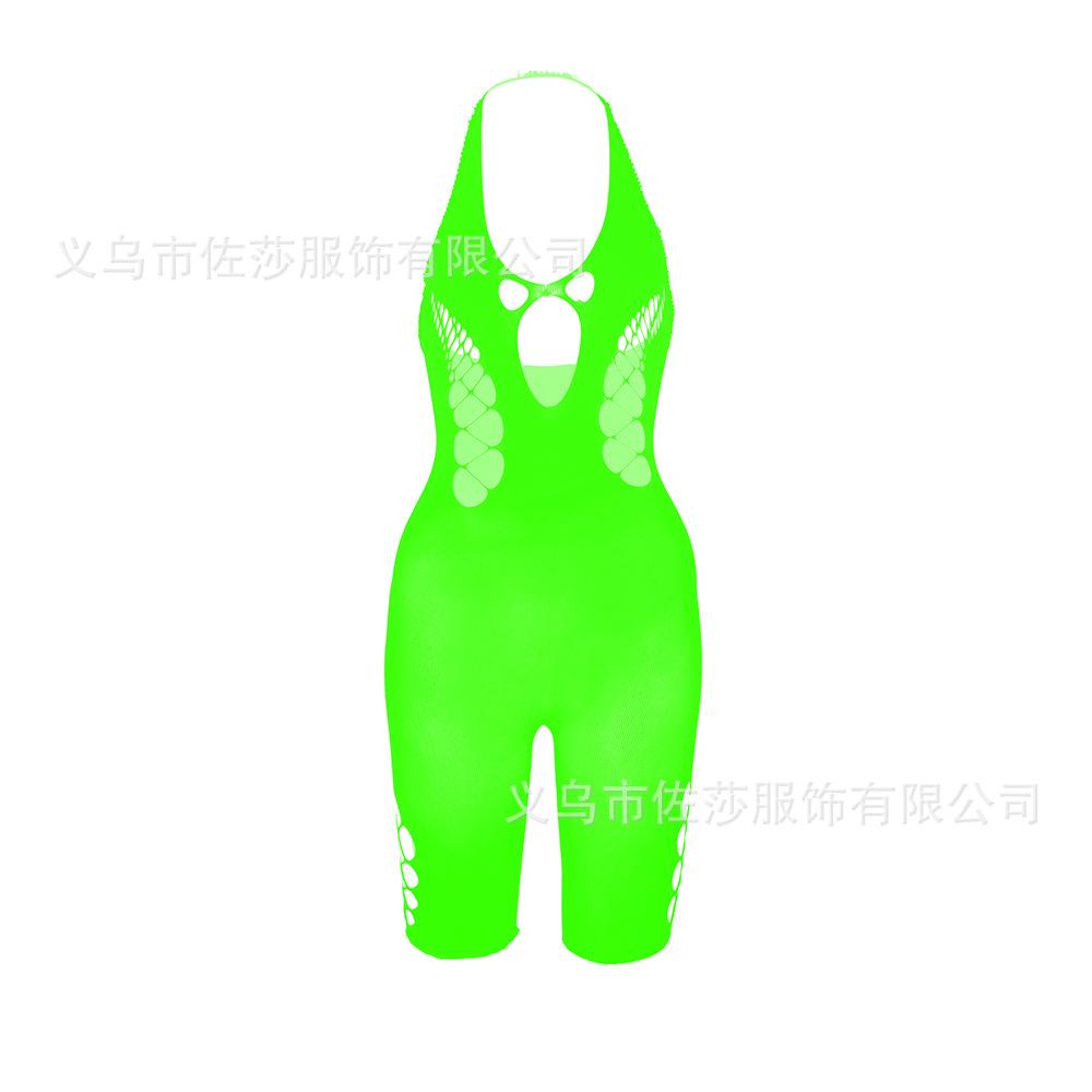 Sexy underwear new women's jacquard sexy one-piece mesh garment suspender socks hollowed out