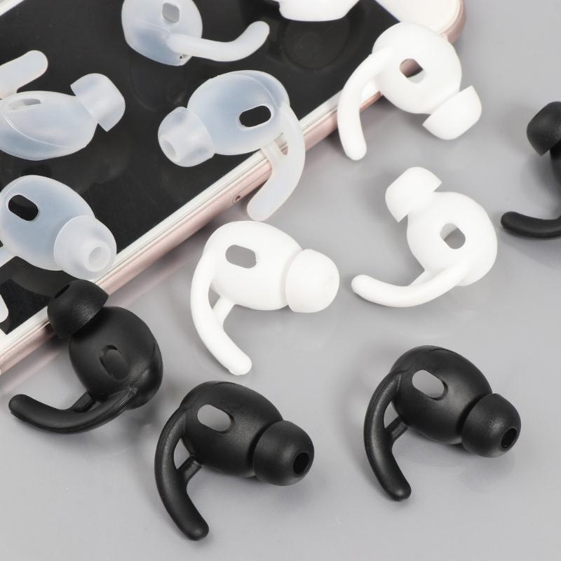 2 Pairs Soft Silicone Ear Pads Eartips Earphone Silicone Case Ear Hook In-ear Earbuds for 3 Earphones