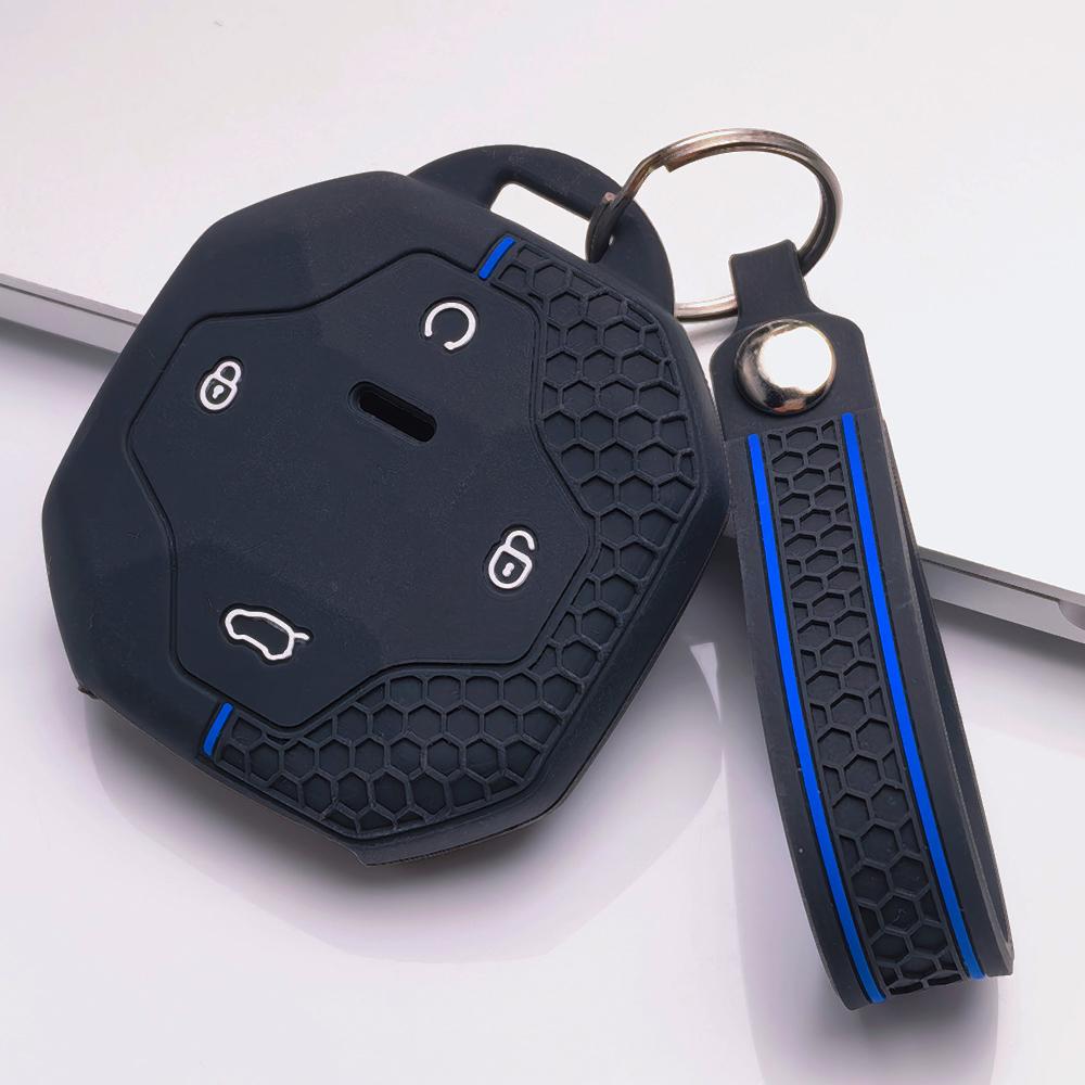 Чехол-брелок для ключей для Jetour Shanhai T2 L9 T3 Traveler Dashing Поверхность устойчива к царапинам Ударопрочная конструкция Мягкая текстура для удобного захвата Простой в установке Дизайн чёрный