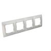 4-gang Universal Frame IP20 / IP44, Matt Silver Simon54