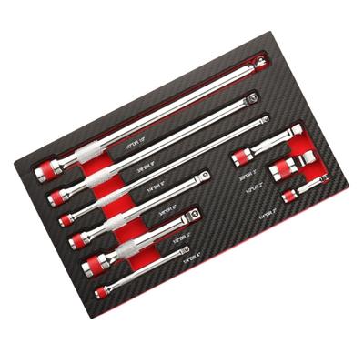 9-teiliges Stecknuss-Verlängerungsstangen-Set, federbelastete Arretierkugel, Stecknuss-Adapter, Werkzeug für Kfz-Reparatur & Wartung