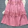 Retro Palace Style Dress for Women In Autumn and Winter A High-end Feel and Straps Waist Cinching Hollow Out Splicing Elegant Long Women Dress