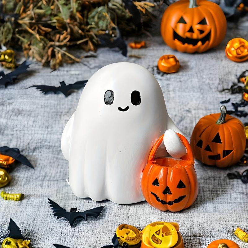 Cute Ghost Desktop Ornament Resin Crafts Halloween Ghost Ornament Creative Home Atmosphere Decoration Festival Decoration Props