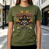 Cool Skull with Flames TShirt Unisexs Fashion Streetwear Hip Hop Graphic Tee Unisexs Casual Cotton Tops Cotton Casual Daily Wear