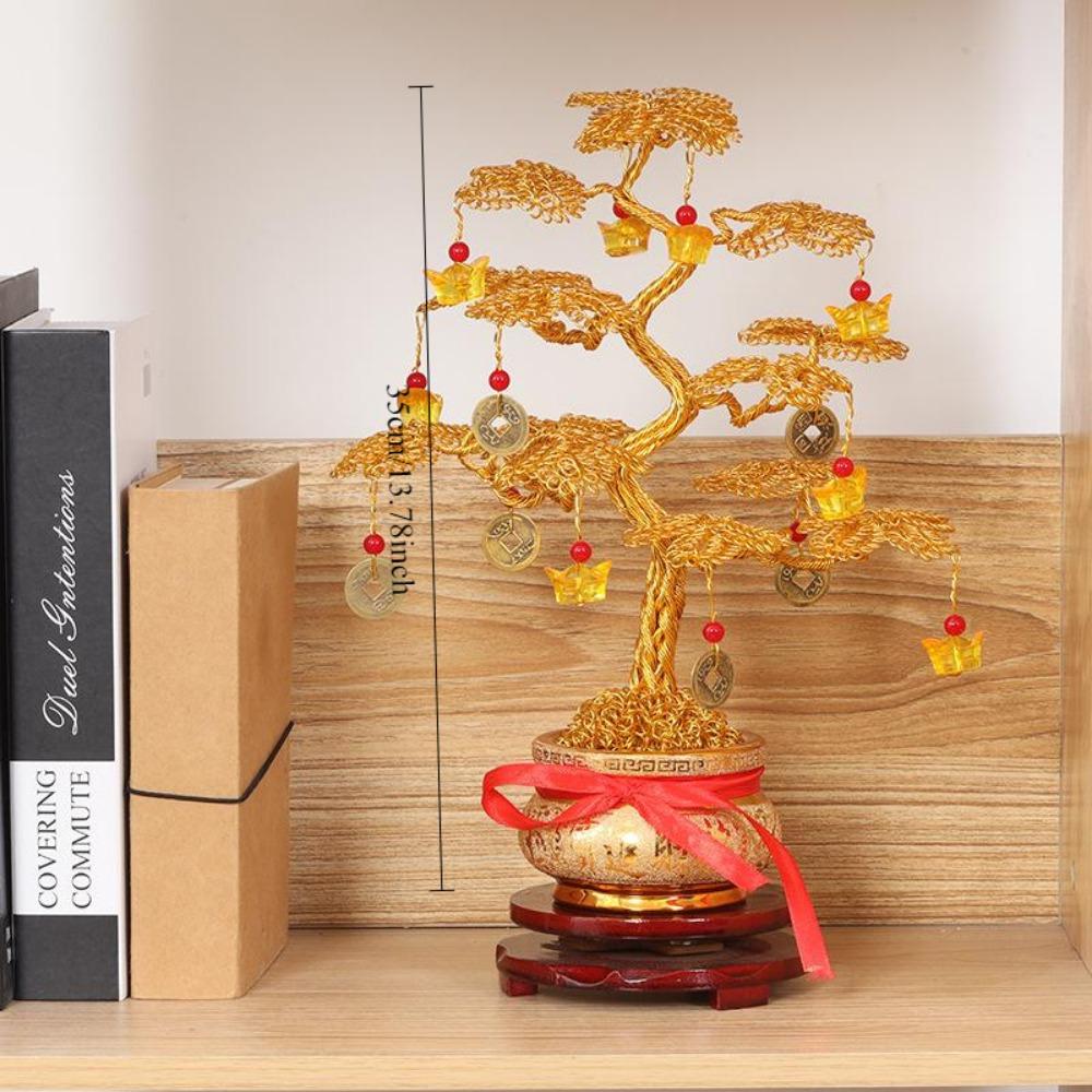 Household Rising Prosperity Fortune Tree Creative Ornament Money Tree Opening Housewarming Gift Golden Lucky Money Tree Decor