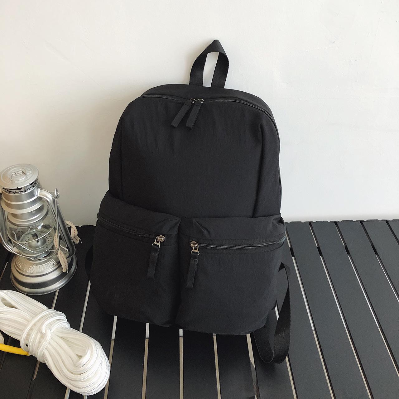 

2025 Nylon Large-Capacity Casual Backpack: Lightweight, Simple Design for Travel, Commuting, and Students чёрный