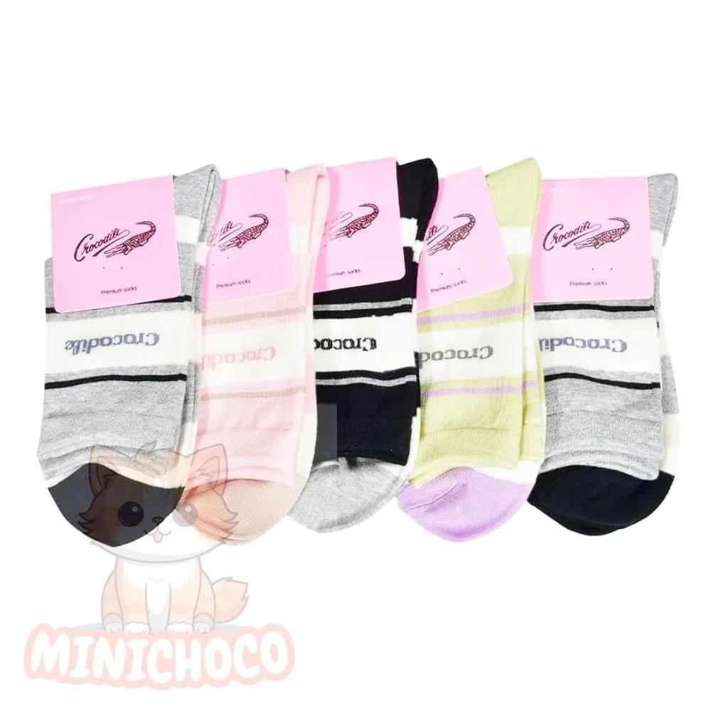 Mini Choco women s socks ladies socks mid-calf socks women s mid-calf fashion crocodile socks 24cm Random Shipping (5 Pairs)