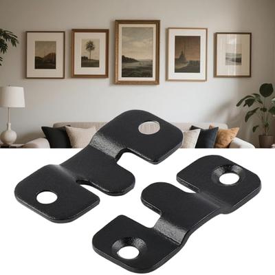 1 Paio Staffe di Montaggio a Parete Appendi Quadro Inossidabile Resistente alla Corrosione Capacità di Carico 10kg Facile da Installare Staffe Nere a Incasso
