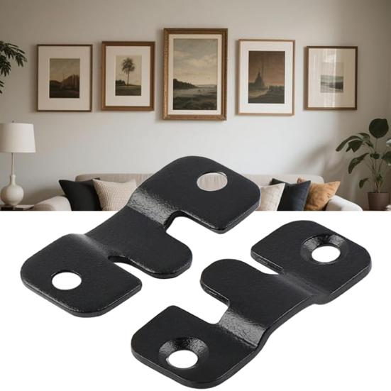 1 Wall Load-capacity Mounting Bracket Picture Pair Easy to Install Black