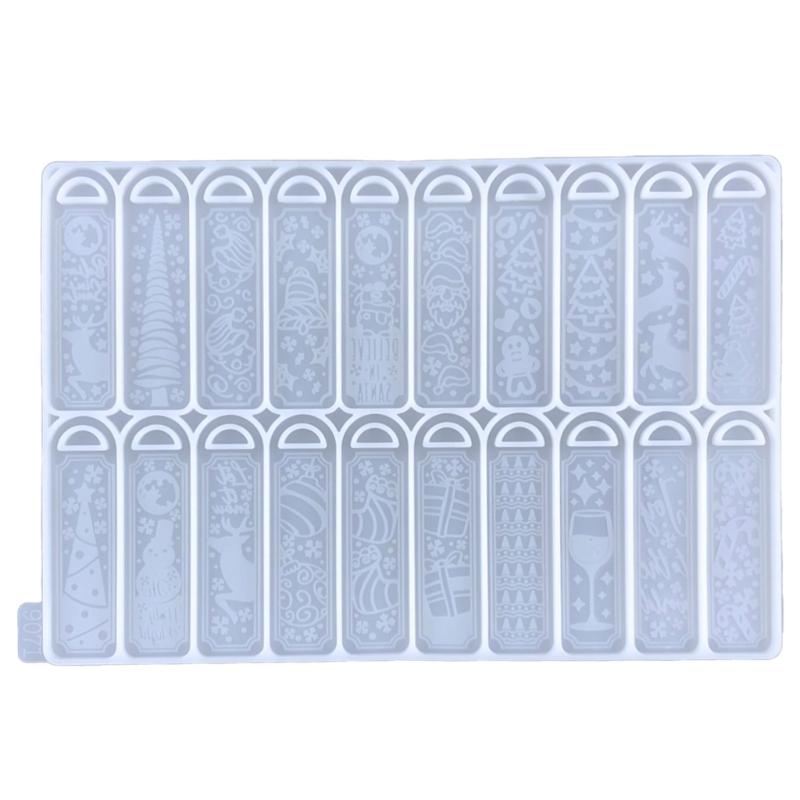 

Glossy Christmas Bookmarks Collection Keychain Silicone Mold DIY Keychain Pendant Jewelry Epoxy Resin Crafting Molds 1