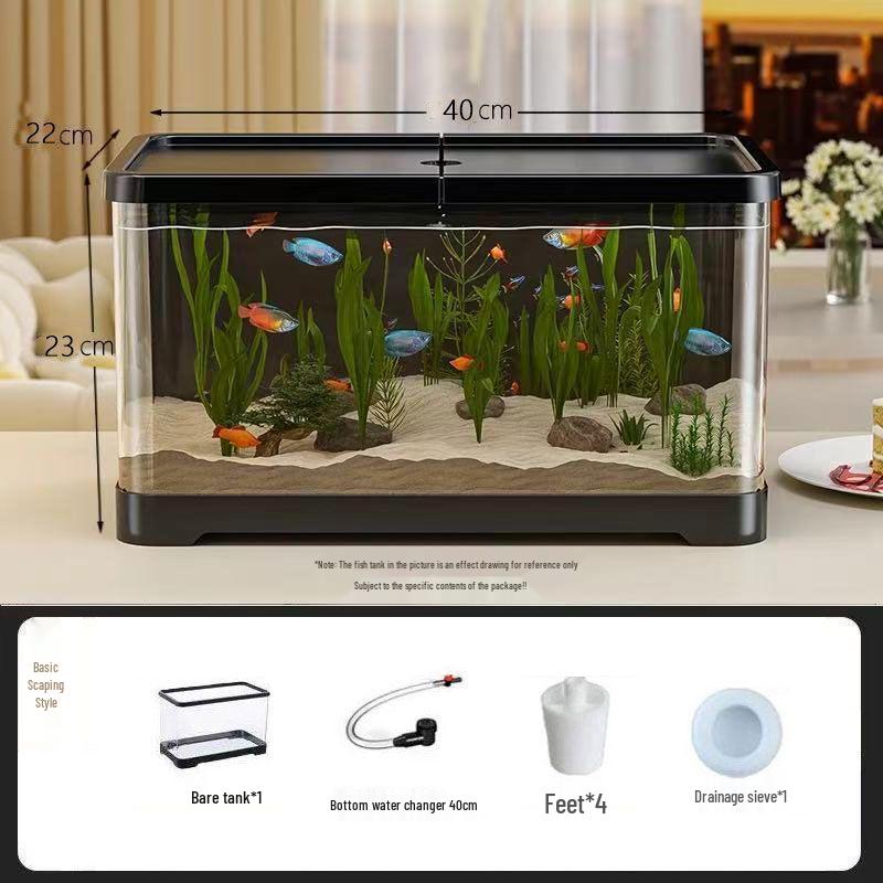 2025 Eco-Friendly Acrylic Fish & Turtle Tank with Drainage and Lid for Living Room