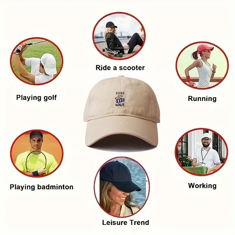 2Pcs Men's and Women's Net Red Baseball Cap Embroidered Duck Tongue Cap Fashion Biker Pendant Necklace Suit Fashion Sports Leisure Sunshade Sun Hat