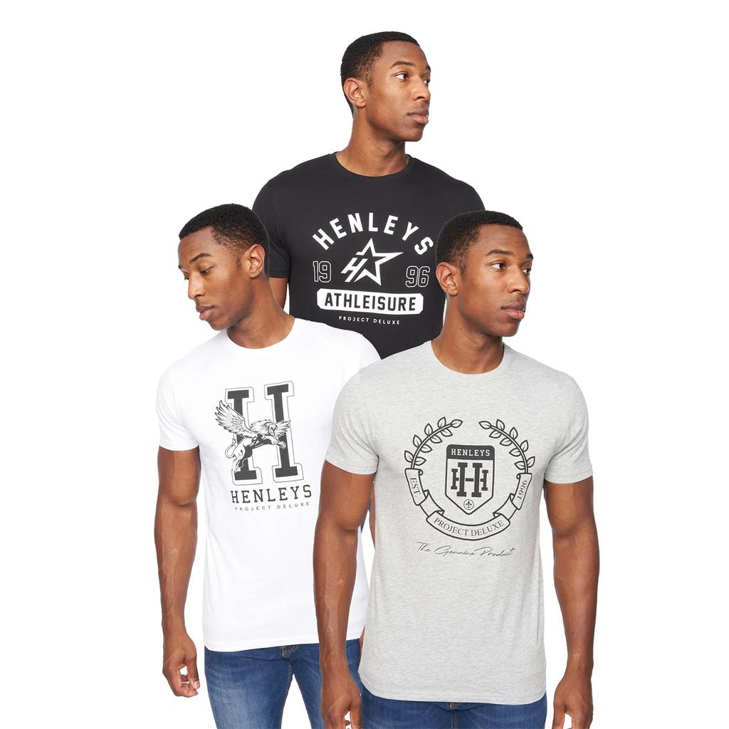 Henleys Mens Upton T-Shirt (Pack of 3)