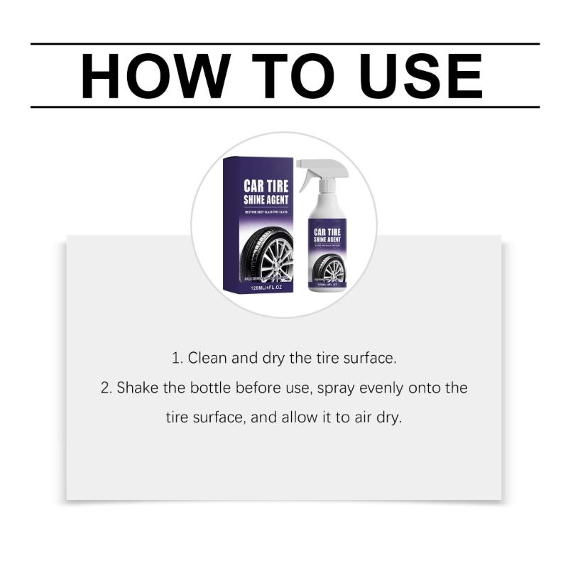 Long Lasting Tire Dressing Sprayed with Water Based Formula Quick Dry High Gloss UVB Protection for Car Motorcycle Tires