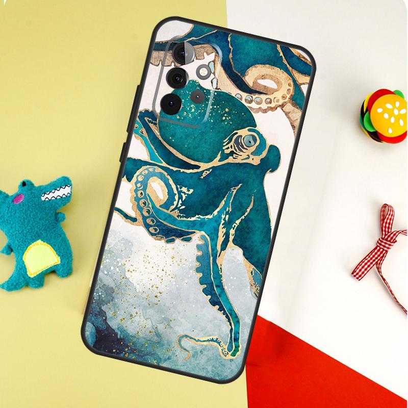 Marine Life Ocean Octopus For Samsung Galaxy A05 A06 A16 A54 A34 A14 A55 A35 A15 A53 A33 A13 A22 A32 A52 Phone Case
