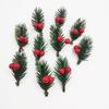 Artificial Pine Needle Greenery & Red Berry Bouquet for Holiday DIY & Gift Packaging