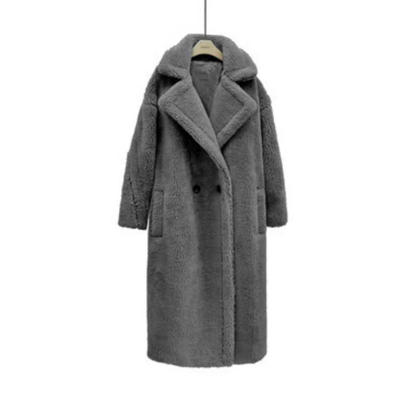 Imitation Fur Granular Imitation Wool Coat Long Coat Teddy Bear Imitation Fur Long Coat