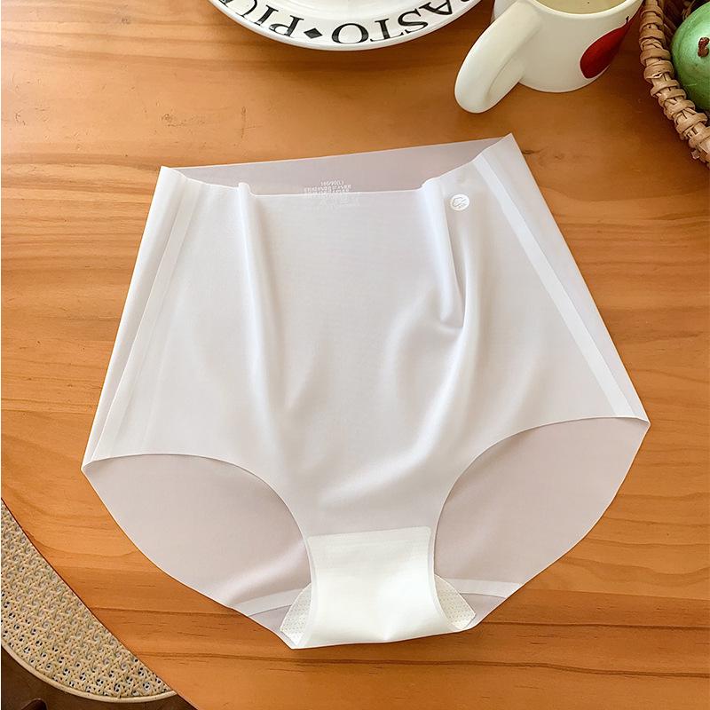 Girl Summer Ultra Thin Abdominal Lift Hip Without Trace High Waist Naked Sense Ice Silk Breathable Quick Dry Briefs