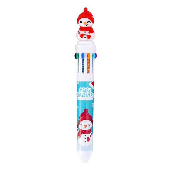 Christmas Ballpoint Pens 10-in-1 Retractable Cute Santa Snowman Pens Festive Writing Tool for Kids School Supplies Students