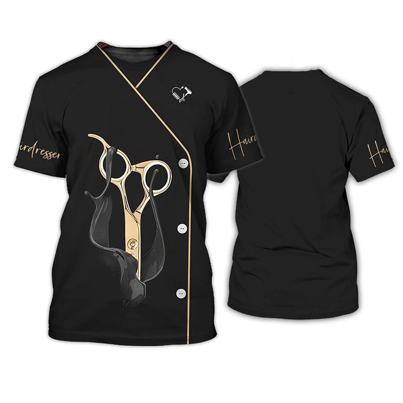 New Barber Hairdresser 3D Print T-shirts Women Uniform Streetwear Workwear T Shirt Harajuku Oversized Tops Tees Unisex Clothing
