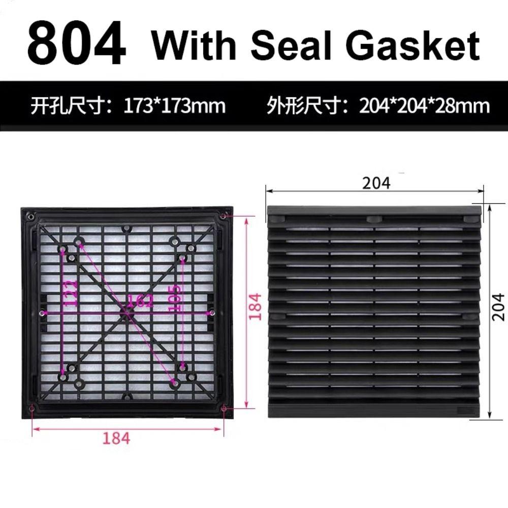 Black Vent Grille Waterproof Louver Vent Air Ventilation System Fan Grille Electric Cabinet