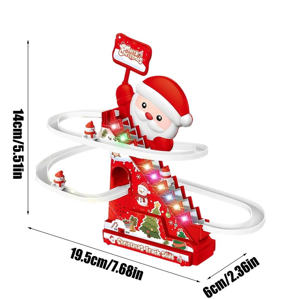 Electric Roller Coaster Toy Santa Christmas Train Track Set with Snowman Activity Game for Toddlers Boys Girls Holiday Xmas Gift