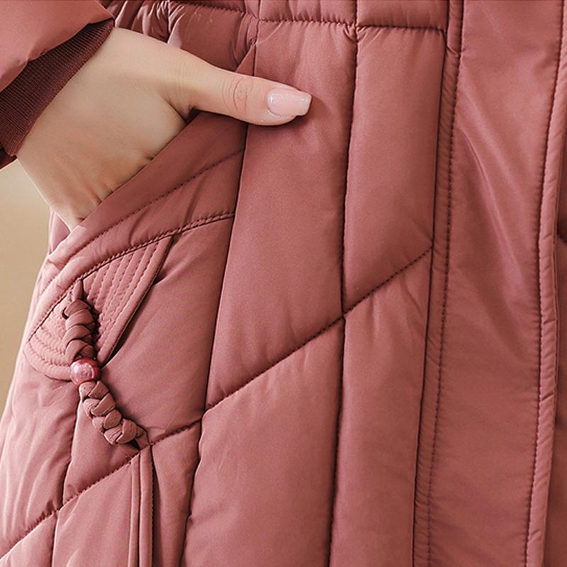 Dámské bundy zimní dlouhé parky s kapucí elegantní tlusté teplé kabáty větší velikosti zimní svrchní oděvy