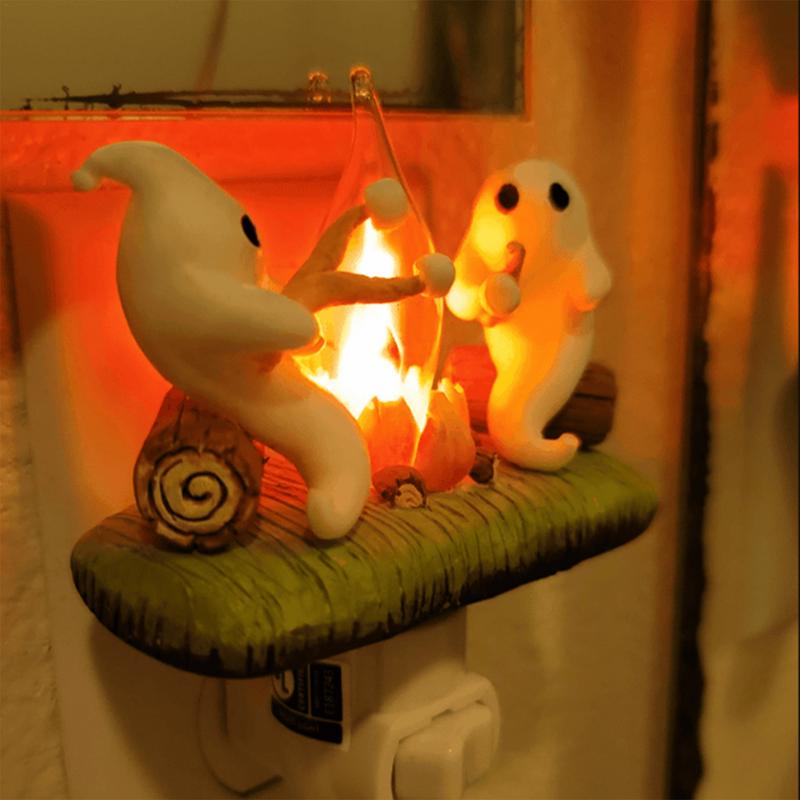 Halloween LED Lights Unique Indoor Halloween Lights Ghost Flickering Night Light Small Halloween Indoor Decor Halloween Lantern