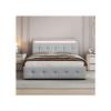 Bed - MUVOE - 140 X 200 Cm - Padded with LED - 4 Drawers - Grey