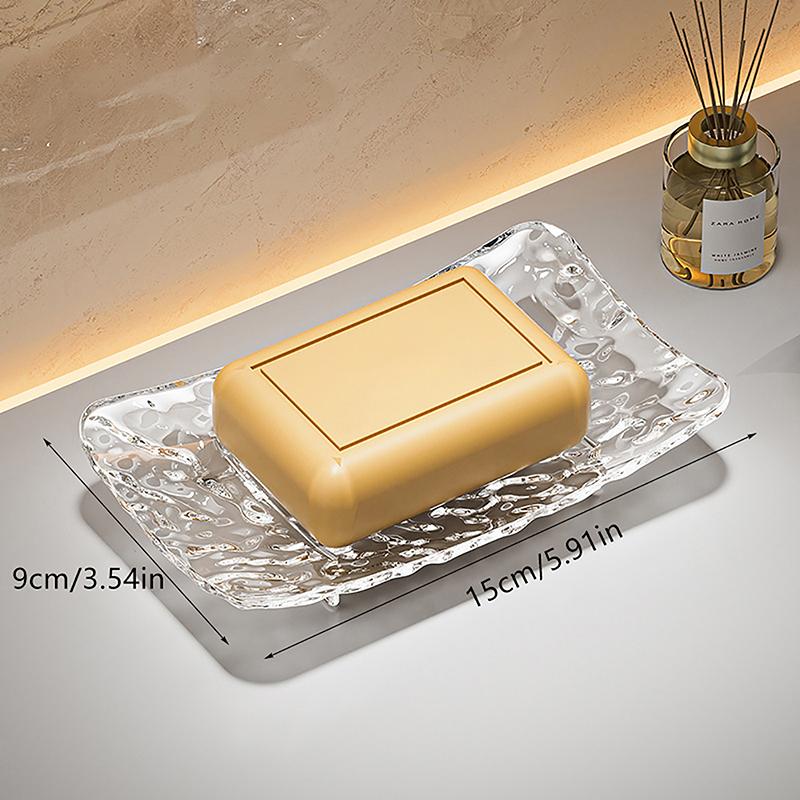 

Transparent Soap Box High-End Bathroom Glacier Patterned Soap Storage Rack For Household Use Soap Box Light Luxury L прозрачный