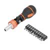 Ratcheting Screwdriver Bit Set 10 in 1 MultiBit Combination Adjustable Angled Multi Function Househo