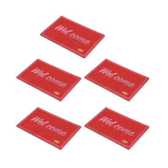 5Pcs Miniature Rugs Realistic 1/12 Scale Tiny Welcome Mat Miniature Floor Mats for Doll Mansion Entrance Porch