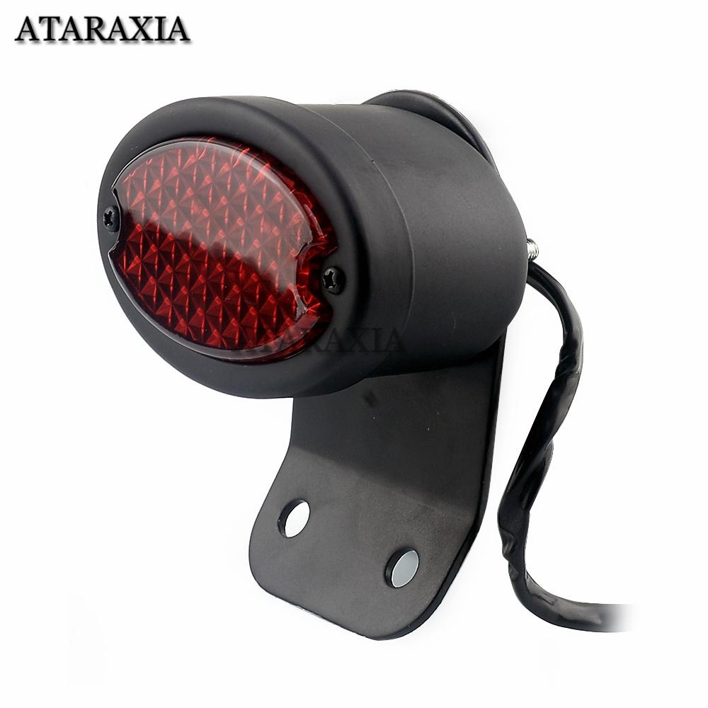 Retro LED Tail Light License Plate Lights Bracket For Harley Brake Stop Lights For Chopper Bobber Taillight Cat Eye Rear Lamp