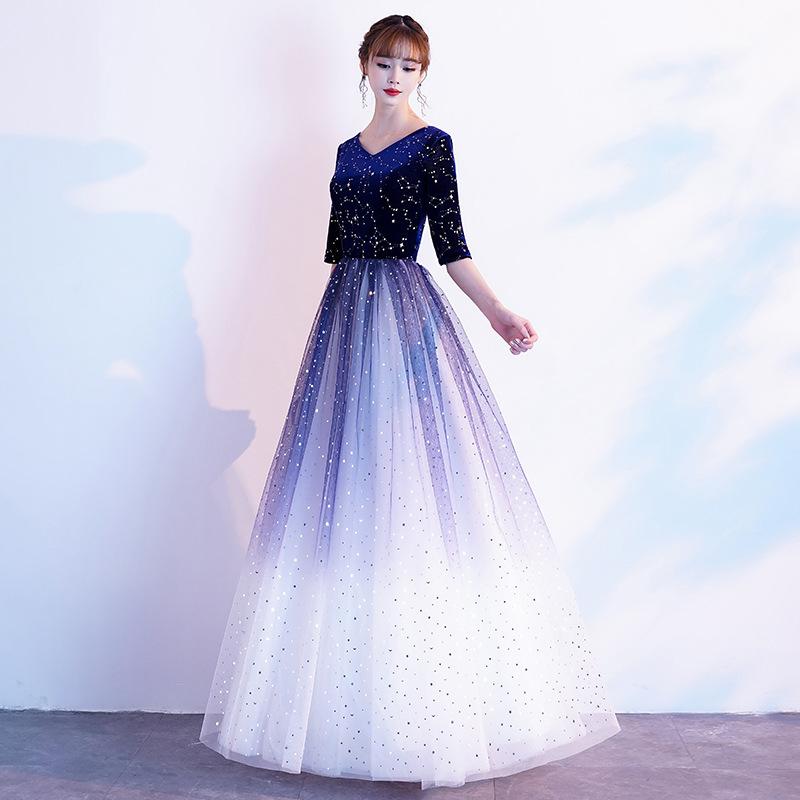 Big choir performance dress long skirt temperament conductor costume student adult banquet host evening dress female long