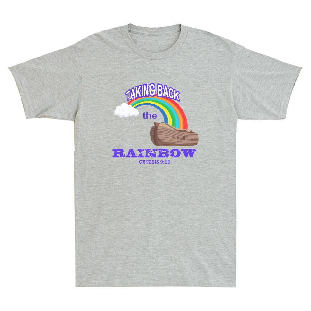 Taking Back The Rainbow Shirt Genesis 9:13 Noahs Ark Rainbow Jesus Retro T-Shirt XL