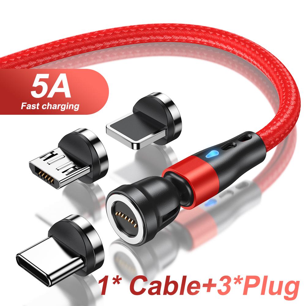 Câble USB Type C Magnétique 5A Pour Samsung S21 P30 Câble de Chargeur à Charge Rapide Magnétique pour iPhone Xiaomi Micro USB Cordon de Données
