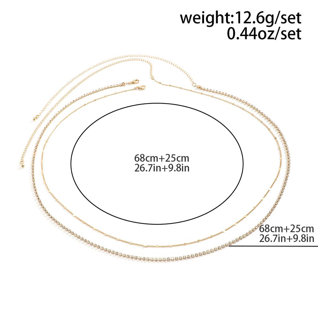 Sexy Beach Feng Shui Diamond Set Waist Chain Female, Simple Geometric Metal Chain Body Chain