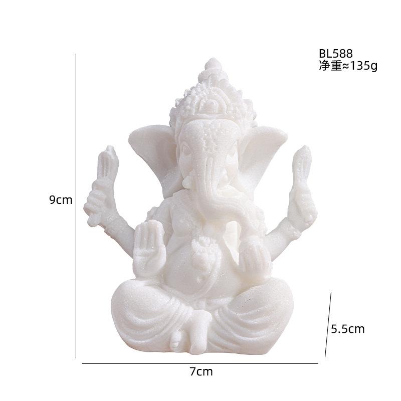 Gold Lord Ganesha Buddha Statue Elephant God Sculptures Ganesh Figurines Indian Religious Crafts Hindu Home Office Desktop Decor