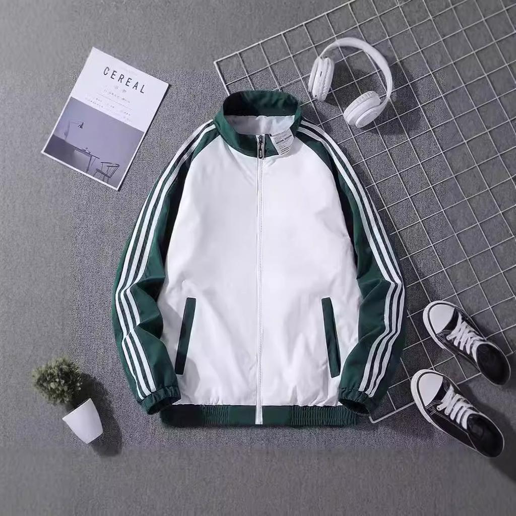 Jacket Men's Baseball Collar Men's Jacket Three Stripes Casual Top Men's Running Men's Sports Jacket
