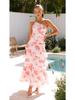 In Stock: Elegant One-Shoulder Strap Dress with Print - Summer Collection
