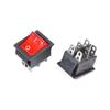 Fielect 2Pcs ON/Off Boat Rocker Toggle Switch 6 Pins 2 Position AC 250V/16A 125V/20A Toggle Switch with Red Light