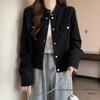 Women's Spring 2025 Retro Slimming Stand-Up Collar Jacket