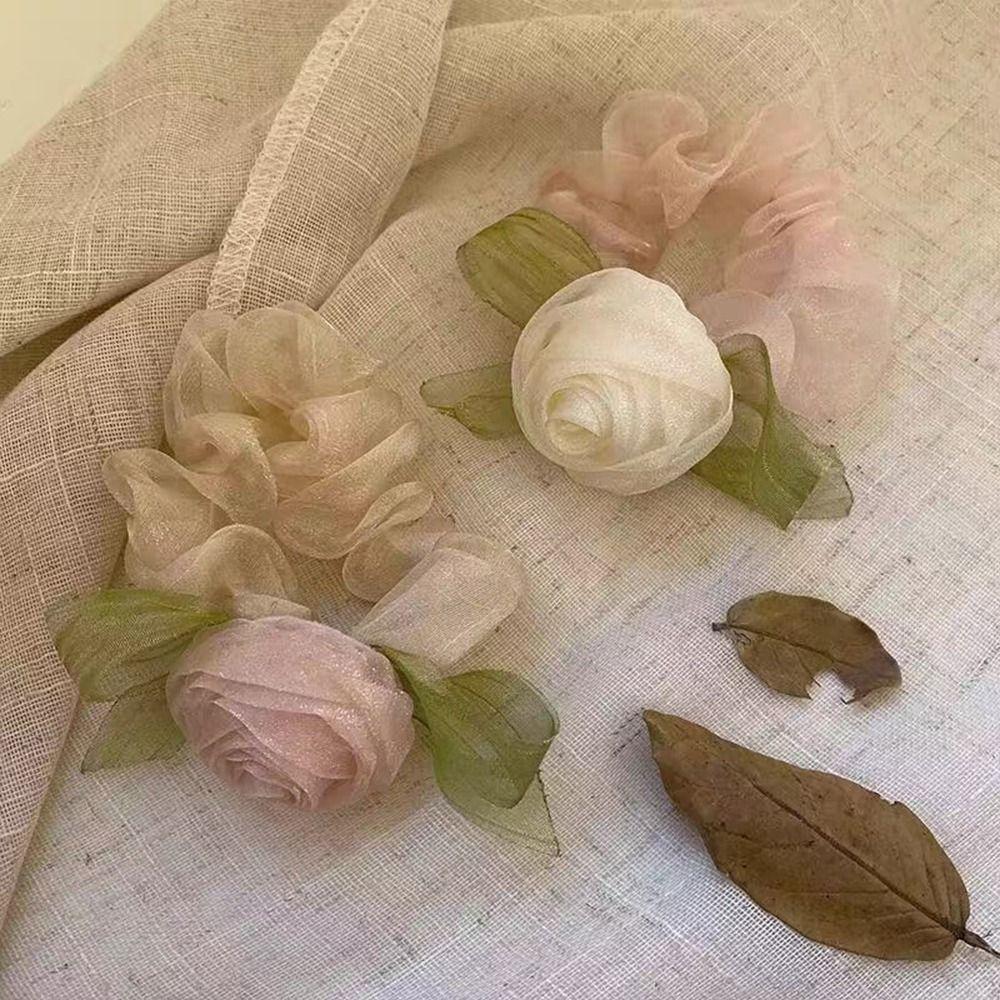 Hair Accessories Korean Style Hair Rope Women Hair Ring Rose Flower Hair Scrunchies Ponytail Holder