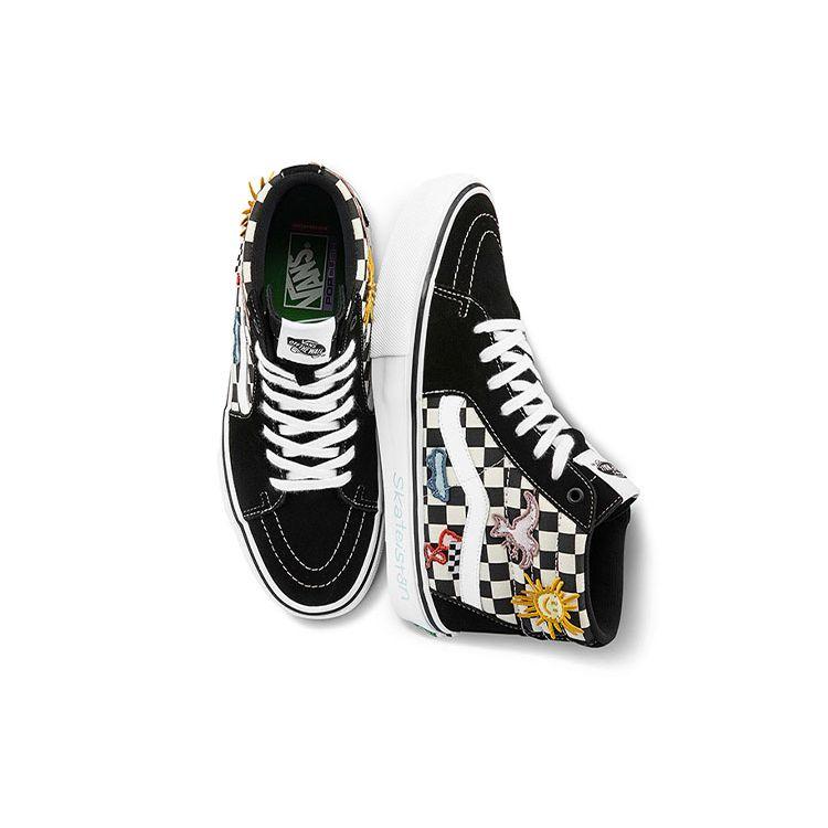 Vans Skateistan X Skate Sk8-Hi Checkerboard Unisex Sneakers Black VN0A5FCC89C