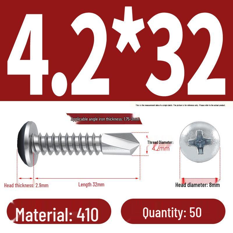 Stainless Steel 304 Phillips Round Head Self-Drilling & Tapping Screws, M3.9/M4.8/M5.5 Swallowtail Bolts