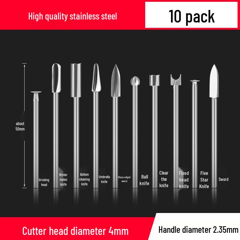 Dental & Wood Carving Tool Set: Power Tool, Engraving Knife, Steel Drill Bit, Grinding & Scribing Heads