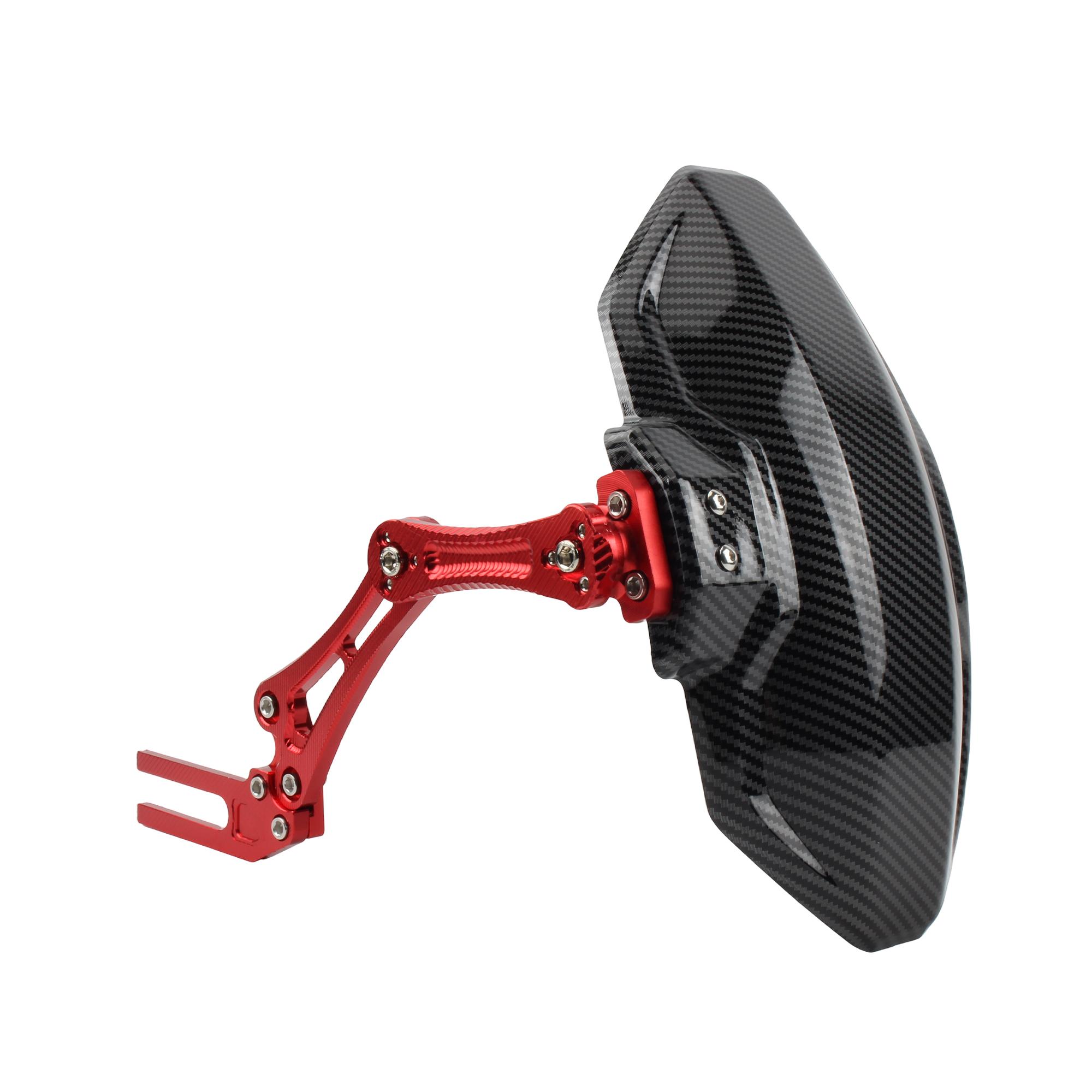 Universal Motorcycle Imitation Carbon Fiber Adjustable Rear Wheel Fender Mudguard Extend Extender Motorcross Accessories красный