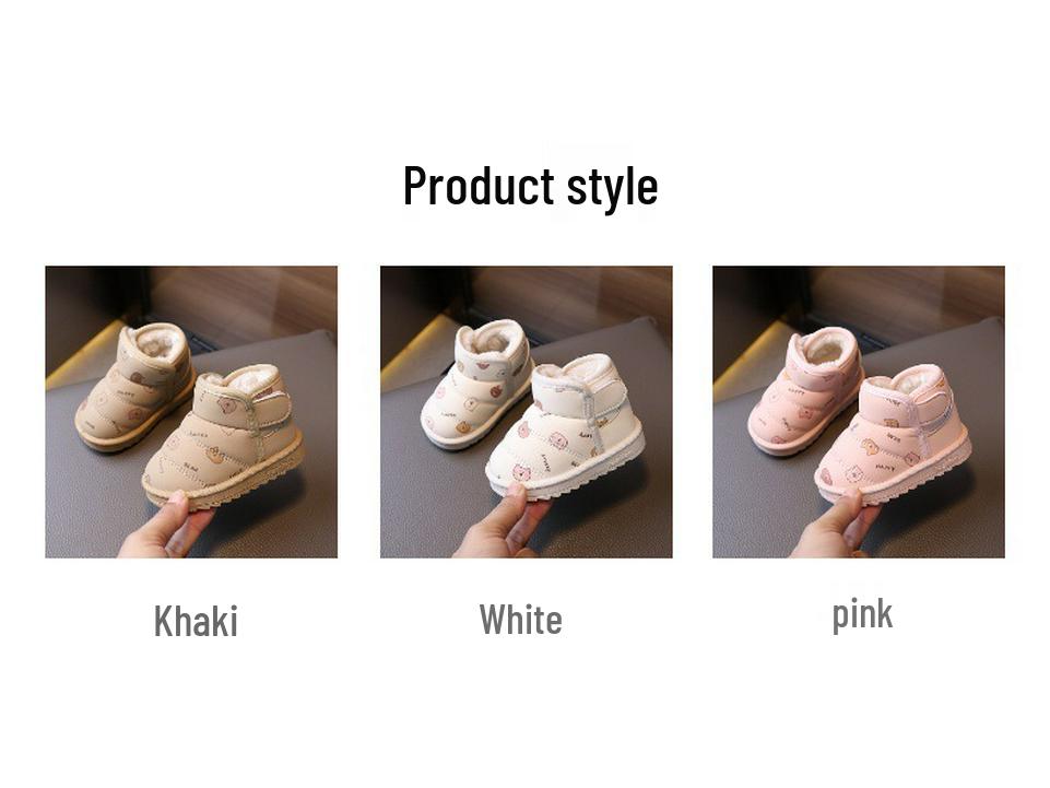 Warm Plush Snow Boots: Waterproof, Thick Cotton Shoes for Toddlers (Boys & Girls, Ages 1-6)