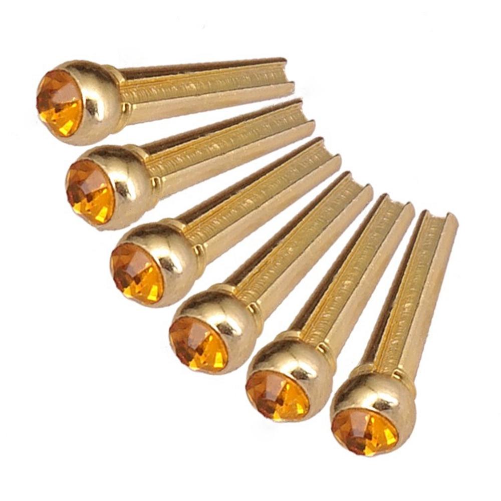 6 pièces Chevilles de Guitare avec Incrustations de Pierres de Cristal Chevilles de Cordes en Métal pour Guitare Acoustique